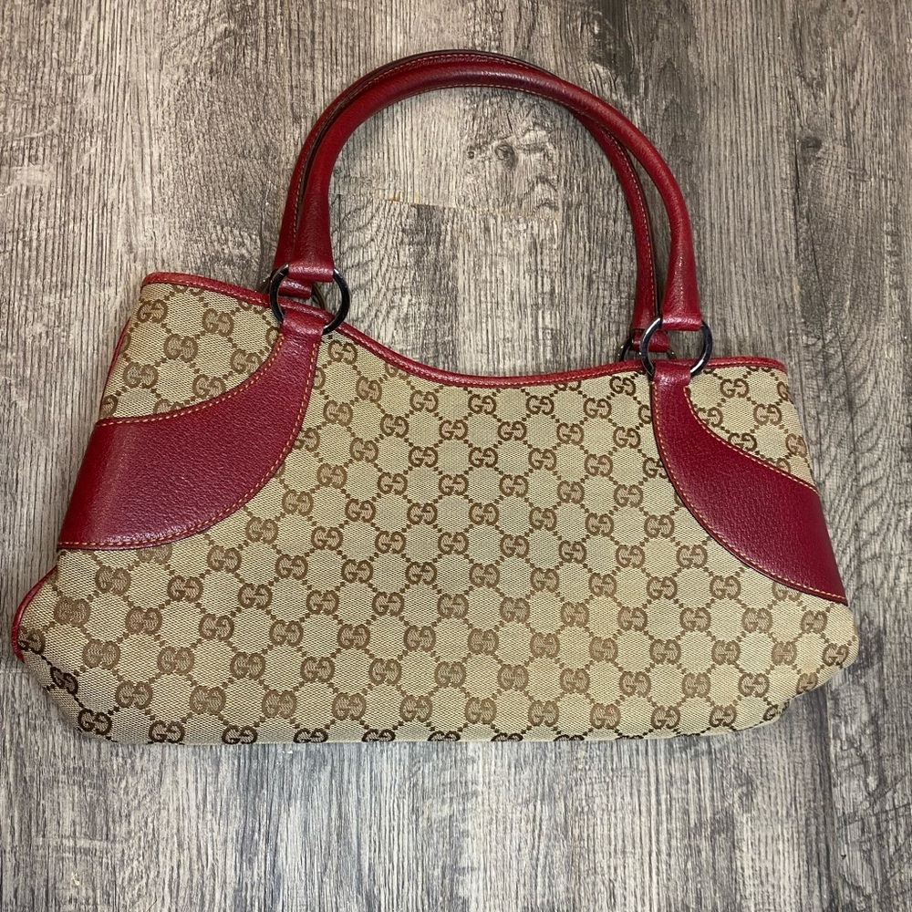 Gucci Purse Handbag 113015 001013 phenomenal condition Authentic Red Brown